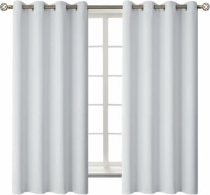 Room Darkening Curtains 63 Inches Long Grommet Thermal Insulated Drapes Window Treatment Curtains for Bedroom