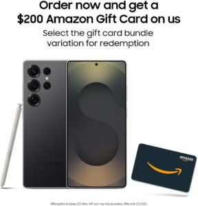 SAMSUNG Galaxy S25 Ultra Cell Phone + $200 Amazon Gift Card SAMSUNG Galaxy S25 Ultra Cell Phone + $200 Amazon Gift Card